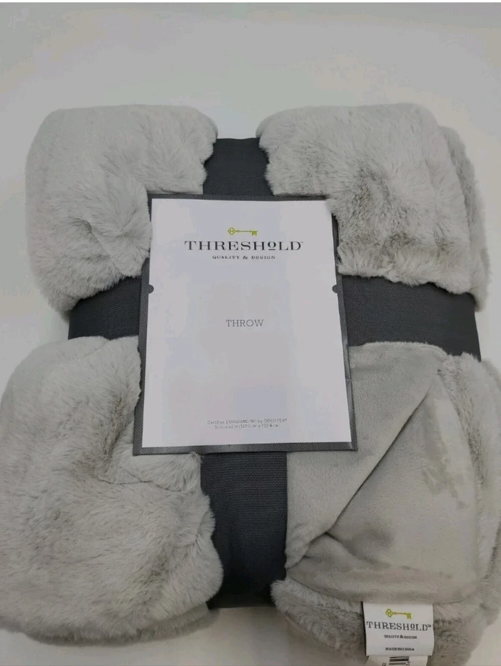 Faux Rabbit Fur Throw Blanket - Threshold 50 x 60